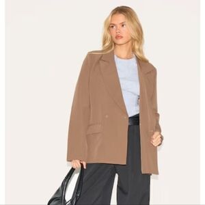 NWOT PrettyLittleThing Womens Oversized Beige Blazer - Size 6